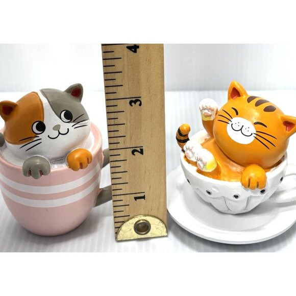 Ganz Teacup Cat Figurines 3pc Set Ceramic Kitten Collectible Home Decor Gift NEW - Picture 8 of 9